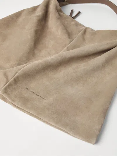 Brunello Cucinelli Suede Swing Hobo Bag