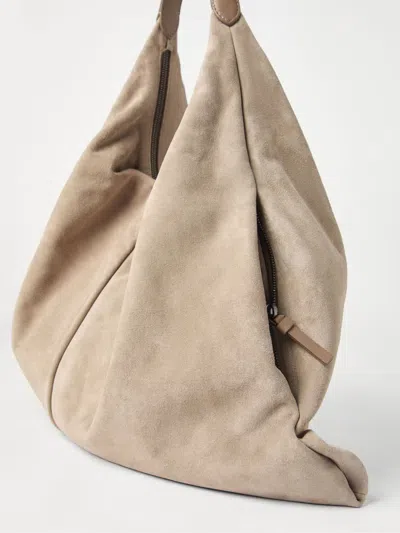 Brunello Cucinelli Suede Swing Hobo Bag