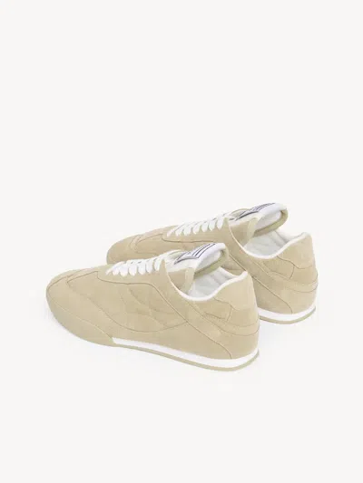 Chloé Quilted Low-top Lace-up Rubber Shoes In Green