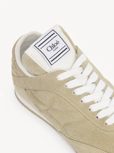 Chloé Quilted Low-top Lace-up Rubber Shoes In Green