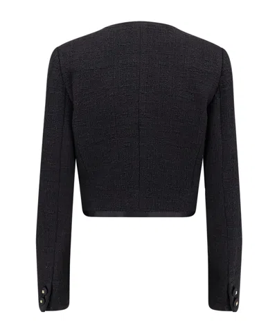 Dolce & Gabbana Cotton And Viscose Blazer With Animalier Print Lining In Black