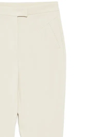 Patrizia Pepe Wide-leg High-waist Pants With Drawstring Closure In White