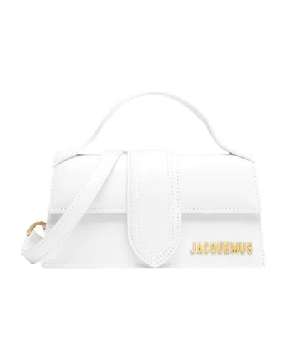 Jacquemus Logo Plaque Top Handle Bag In White