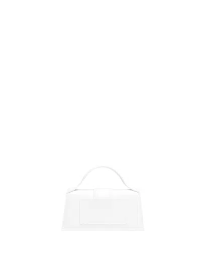 Jacquemus Logo Plaque Top Handle Bag In White