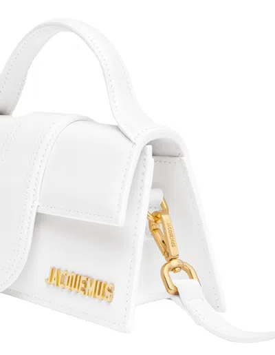 Jacquemus Logo Plaque Top Handle Bag In White