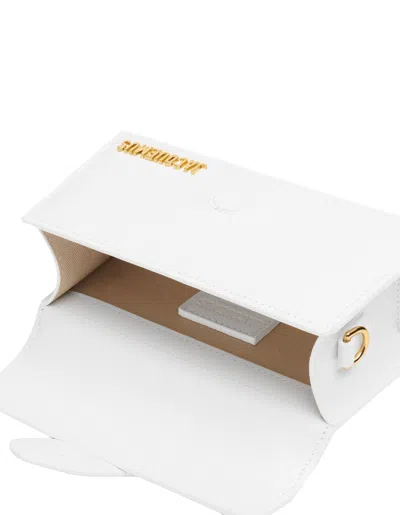 Jacquemus Logo Plaque Top Handle Bag In White