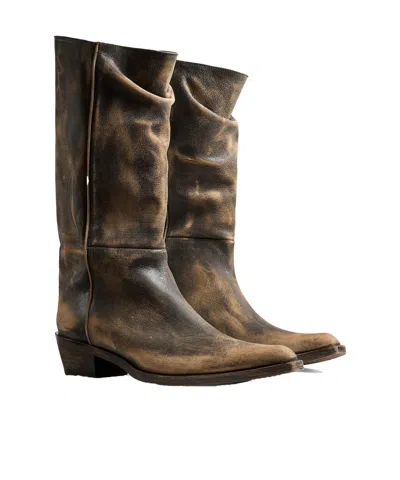 Khaite Clive 25 Leather Boots In Multi