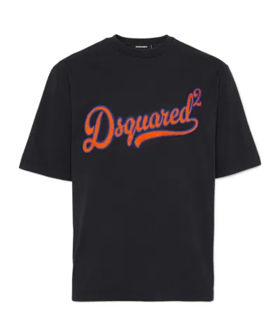 Dsquared2 Dsquared Loose Fit Sponge Patch T-shirt In Black