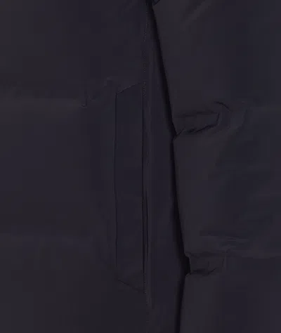 Herno High-collar Hooded Down Jacket With Logo Detail In Multi