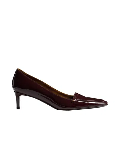 Khaite Bordeaux Calf Leather Heeled Shoes In Burgundy