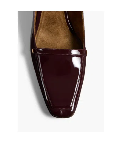 Khaite Bordeaux Calf Leather Heeled Shoes In Burgundy