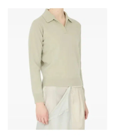 Maison Margiela Ribbed Long Sleeve Top In Gold