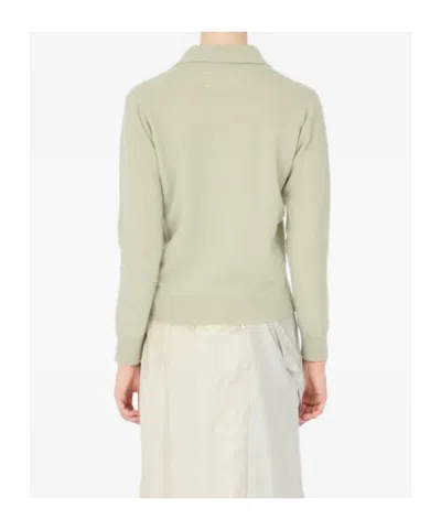 Maison Margiela Ribbed Long Sleeve Top In Gold