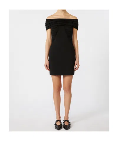Max Mara Off-the-shoulder Viscose Jersey Dress In Black