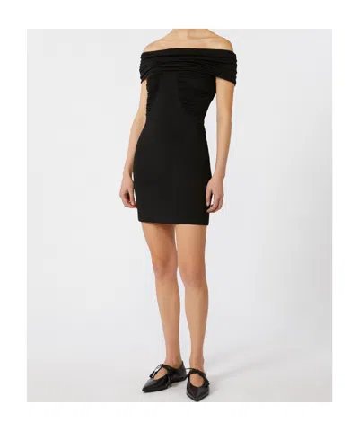 Max Mara Off-the-shoulder Viscose Jersey Dress In Black