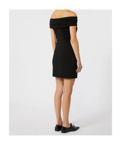 Max Mara Off-the-shoulder Viscose Jersey Dress In Black