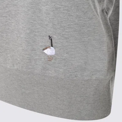 Thom Browne Knitwear Crewneck Embroidered Short Sleeves In Gray