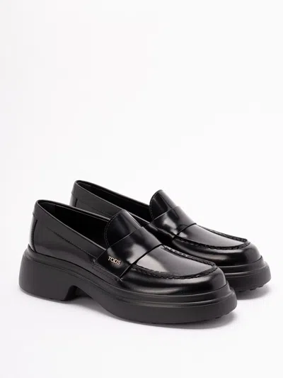 Tod's Mocassini In Pelle Nera  Donna