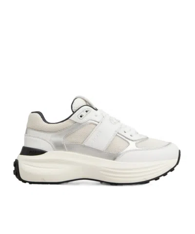 Tod's Low Top Leather Sneakers With Contrast Sole In White