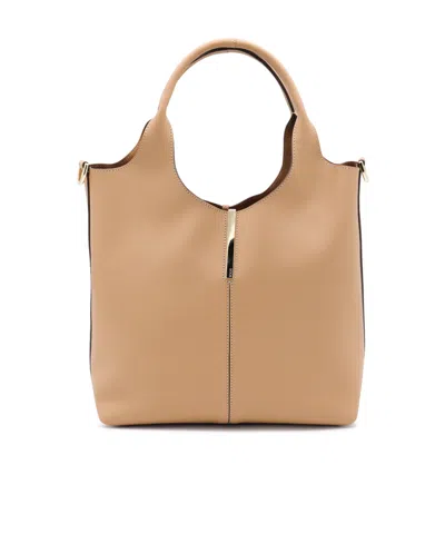 Tod's Shoulder Bag With Detachable Strap And Top Handles In Brown