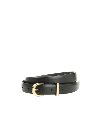 Khaite Buckle Leather Belt In Black