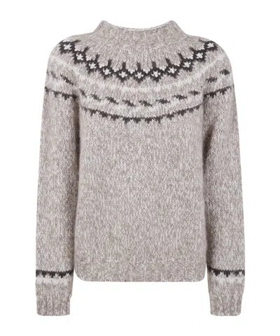 P.a.r.o.s.h Parosh Moline` Round Neck Sweater In Gray