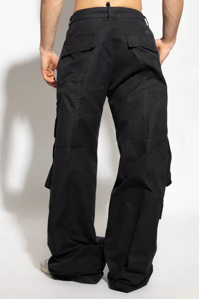 Dsquared2 Multi-pocket Cargo Trousers In Black