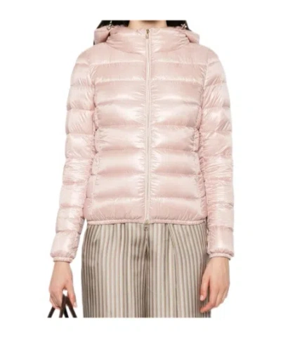 Herno Zippered Quilted Down Jacket In Pink