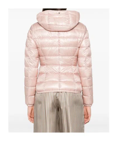 Herno Zippered Quilted Down Jacket In Pink