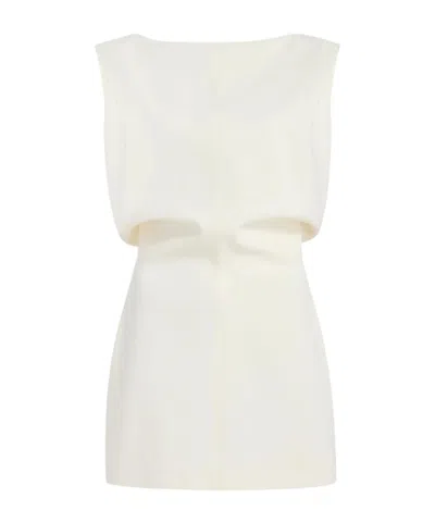 Khaite Toma Bonded Crepe Minidress In White