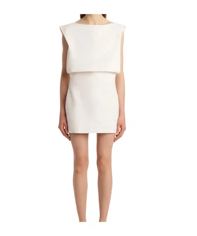 Khaite Toma Bonded Crepe Minidress In White