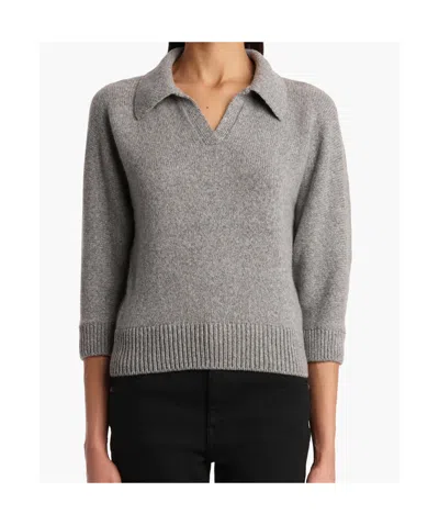 Khaite Shrunken Jo Stretch-cashmere Jumper In Gray