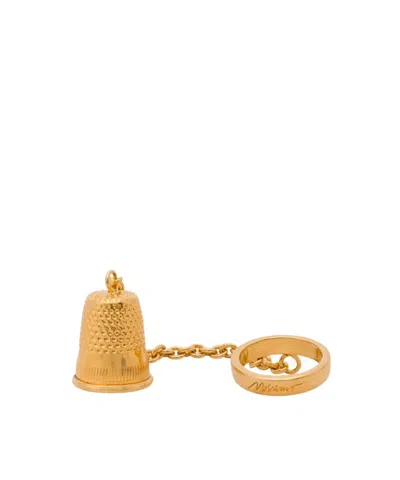 Moschino Thimble-charm Ring In Gold