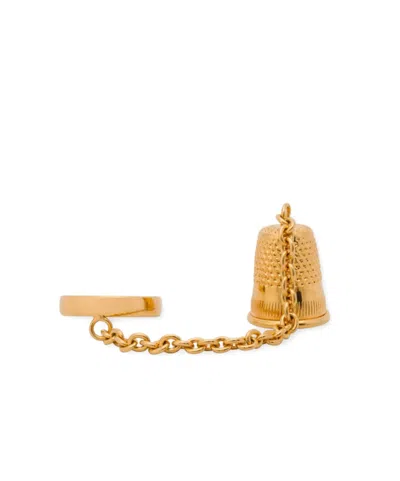 Moschino Thimble-charm Ring In Gold