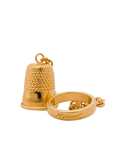 Moschino Thimble-charm Ring In Gold