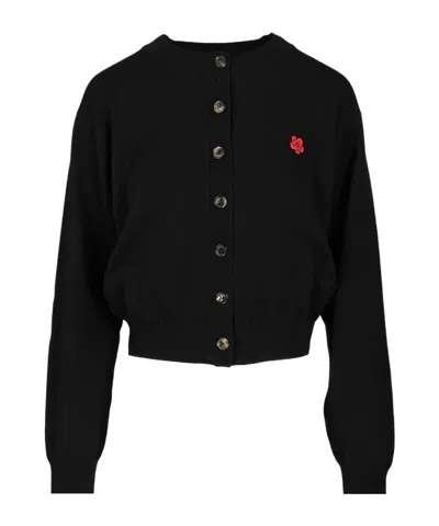 Kenzo Boke Crest Crew Cardigan In Black