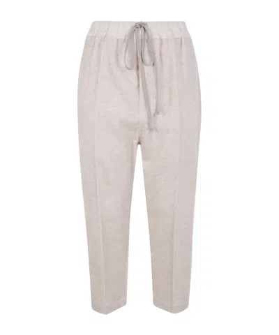 Rick Owens Drawstring Pocket Trousers In Neutral