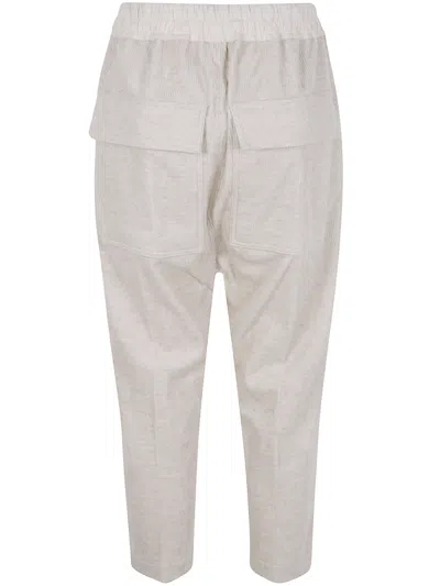Rick Owens Drawstring Pocket Trousers In Neutral