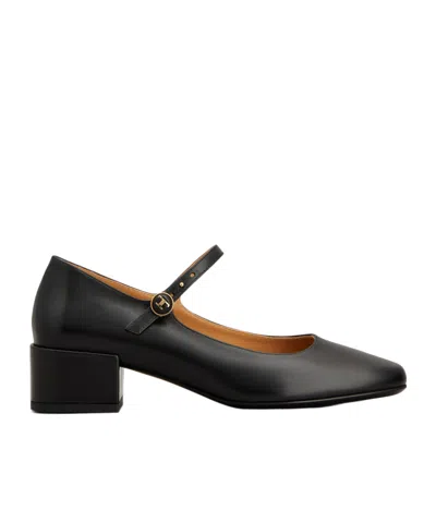 Tod's Mary Jane Pumps In Leather In Black