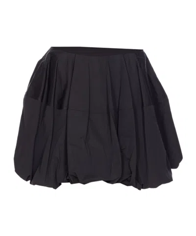Alaïa Voluminous Pleated Skirt With Sculptural Design In Black