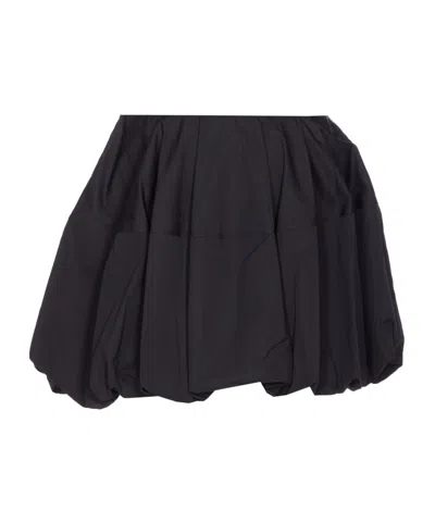 Alaïa Voluminous Pleated Skirt With Sculptural Design In Black