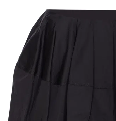 Alaïa Voluminous Pleated Skirt With Sculptural Design In Black