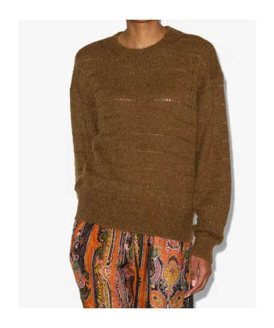 Isabel Marant Étoile Marant Etoile Long-sleeved Crewneck Sweater In Brown