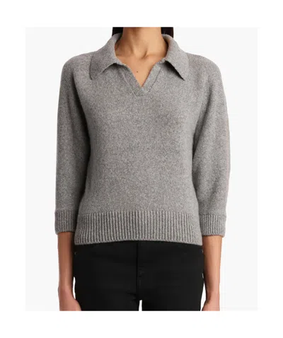 Khaite Shrunken Jo Stretch-cashmere Jumper In Gray