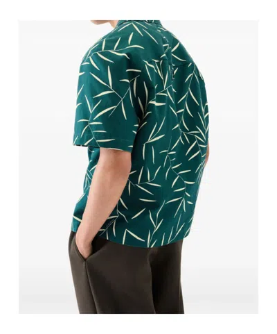 Jacquemus Fonccio Camp-collar Printed Cotton-twill Shirt In Green