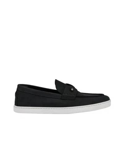 Christian Louboutin Loafers With Contrast Sole And Stitching Accents In Black