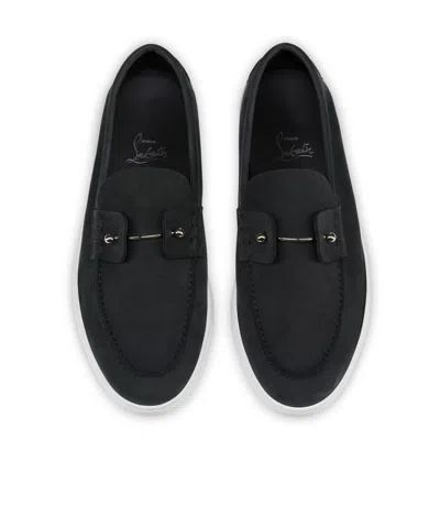 Christian Louboutin Loafers With Contrast Sole And Stitching Accents In Black