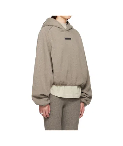 Essentials Greige Brushed Cotton Sweatshirt In Brown