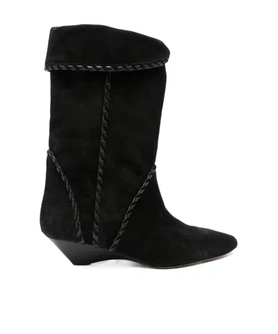 Isabel Marant Pointed Toe Mid-calf Boots In Black
