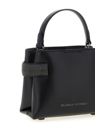 Brunello Cucinelli 'core' Structured Top Handle Handbag In Black